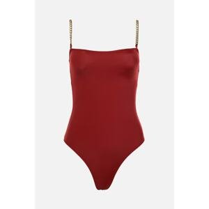 Trendyol Claret Red Chain Detailed Swimsuit