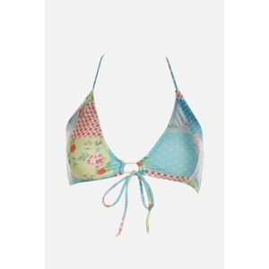 Trendyol Patchwork Patterned Tie Detail Bikini Top