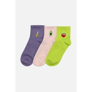 Trendyol Lilac Embroidered 3-Pack Socks
