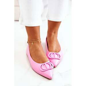 Leather Pointed Ballerinas Pink Rachelle