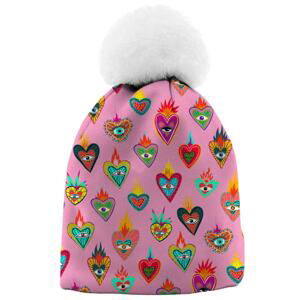 Mr. GUGU & Miss GO Woman's Mexican Hearts Beanie WB21WH 1859