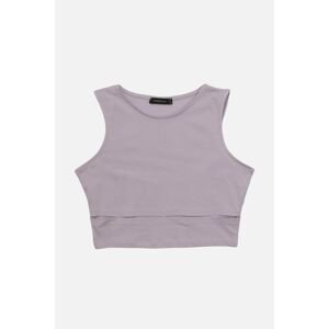 Trendyol Lilac Cut Out Detailed Crop Knitted Blouse