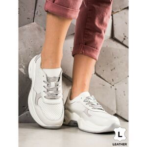 GOODIN OPENWORK LEATHER SNEAKERS