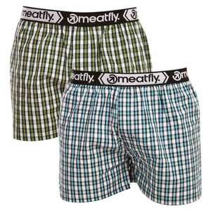 2PACK men's shorts Meatfly multicolored (Bandit - Light blue / green)