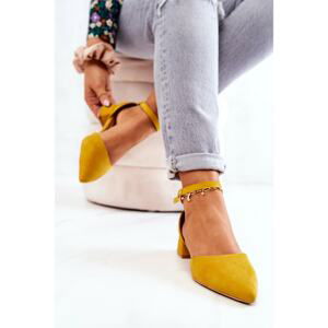 Suede pointed pumps Yellow Calliope