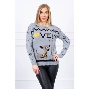 Christmas sweater with gray inscription