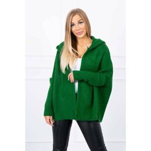 Sweater with hood and green bat sleeves