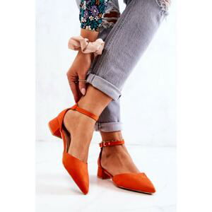 Suede pointed pumps Orange Calliope