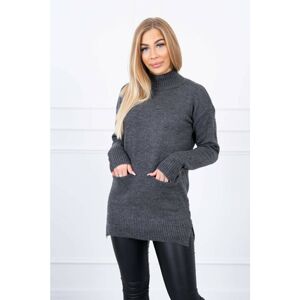 Sweater with graphite stand-up collar