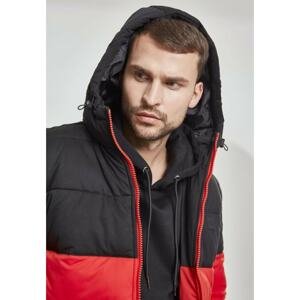 Men's Winter Jacket with Hood - Black/Red