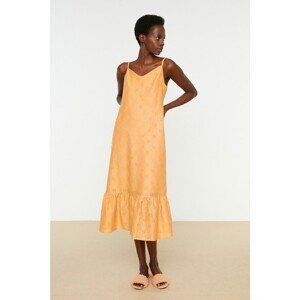 Trendyol Orange Strap Brode Dress