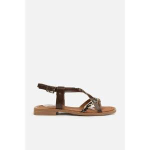 Trendyol Brown Leopard Detailed Women's Sandals