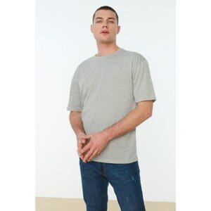 Trendyol Gray Men's Basic Relaxed Fit Crew Neck Short Sleeved T-Shirt