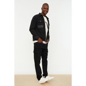 Trendyol Black Men's Regular Fit Color Block Denim Jacket