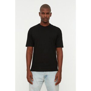 Trendyol Black Men's Basic 100% Cotton Relaxed Fit Crew Neck T-Shirt