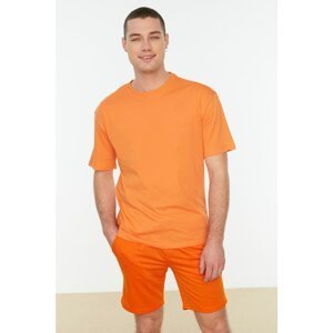 Trendyol Orange Men's Basic 100% Cotton Relaxed Fit Crew Neck Short Sleeved T-Shirt