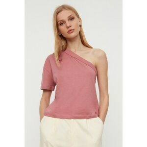 Trendyol Dried Rose Knitted Single Sleeve Blouse