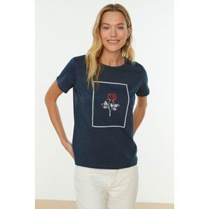 Trendyol T-Shirt - Navy blue - Regular fit