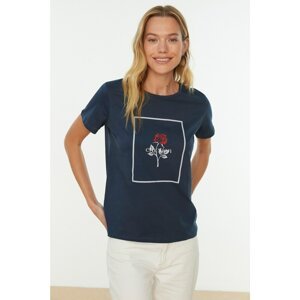 Trendyol T-Shirt - Navy blue - Regular fit