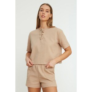 Trendyol Stone Waffle Fabric Knitted Blouse