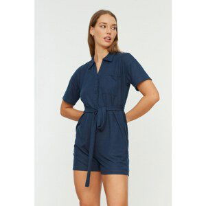 Trendyol Indigo Belted Knitted Jumpsuit