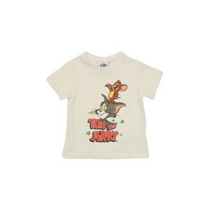 Trendyol Licensed Tom & Jerry Printed Basic Ecru Girls' Knitted T-Shirts
