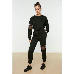 Trendyol Black Mesh Detailed Basic Jogger Knitted Sweatpants