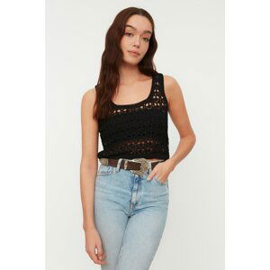 Trendyol Black Openwork Knitwear Blouse