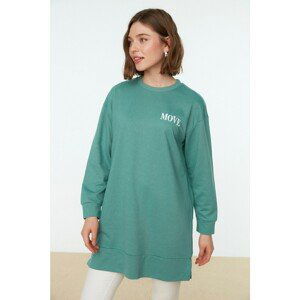 Trendyol Mint Embroidery Detailed Knitted Tunic