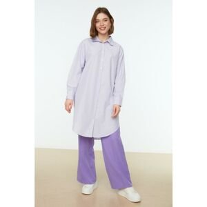 Trendyol Lilac Button Detailed Basic Woven Shirt