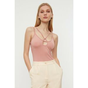 Trendyol Rose Dried Strap Chest Low-cut Knitted Body