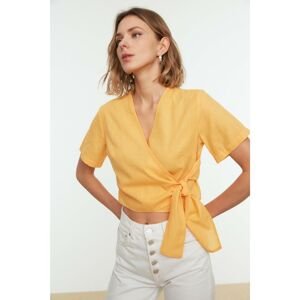 Trendyol Camel Tie Detailed Double Breasted Blouse