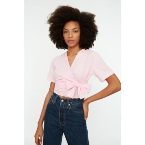 Trendyol Fuchsia Tie Detailed Double Breasted Blouse