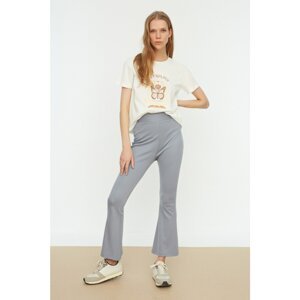 Trendyol Gray Flare Knitted Trousers