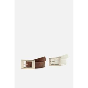 Trendyol Tan-White 2-Pack Women's Belt