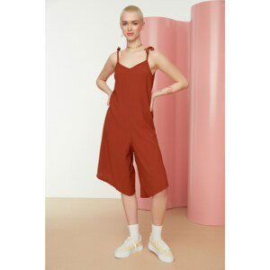 Trendyol Tile Suspended Crepe Knitted Overalls