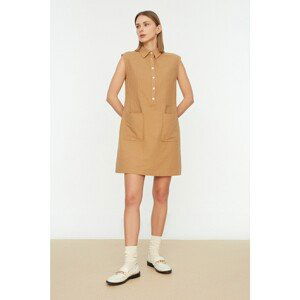 Trendyol Camel Button Dress