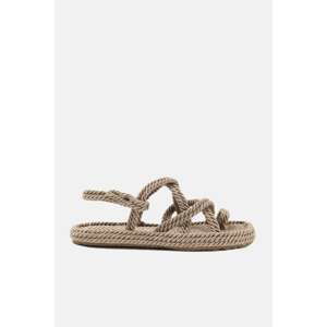 Trendyol Mink Straw Rope Corded Women Sandals