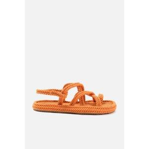 Trendyol Orange Straw Rope Corded Women Sandals