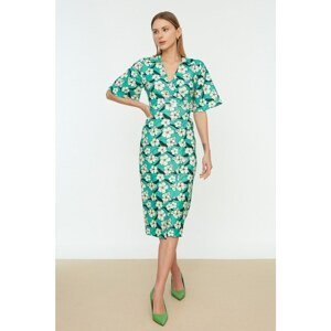 Trendyol Green Patterned Double Breasted Dress