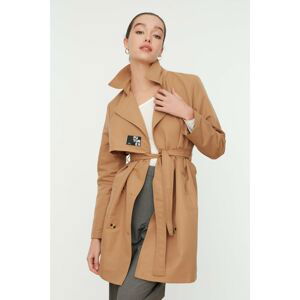 Trendyol Mink Belted Windbreaker Detailed Trench Coat