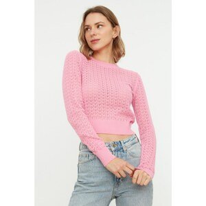 Trendyol Pink Openwork Knitwear Sweater
