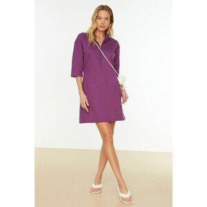 Trendyol Purple Zippered Slim Knitted Dress