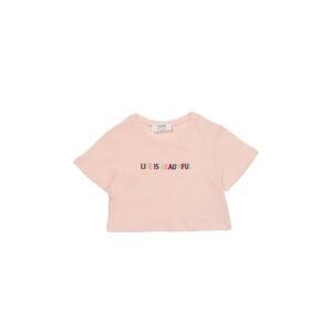 Trendyol Pink Embroidered Girl Knitted T-Shirt