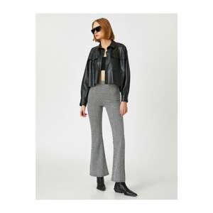 Koton Checkered Flared Trousers