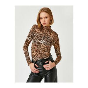 Koton Leopard Printed T-Shirt Long Sleeve
