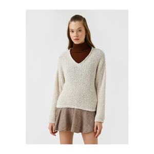 Koton V Neck Long Sleeve Sweater