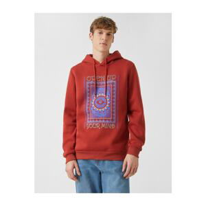 Koton Printed Hoodie Sweatshirt