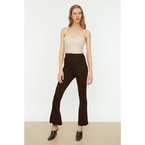 Trendyol Brown Flare Knitted Trousers
