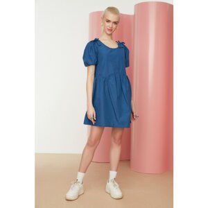 Trendyol Indigo Balloon Sleeve Dress